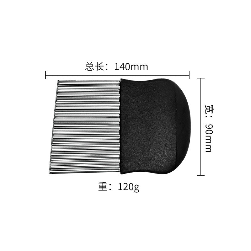 CozyNest Stainless steel wolf tooth potato knife potato chip knife wave knife potato cut, non-lacquered embossing knife potato corrugated knife