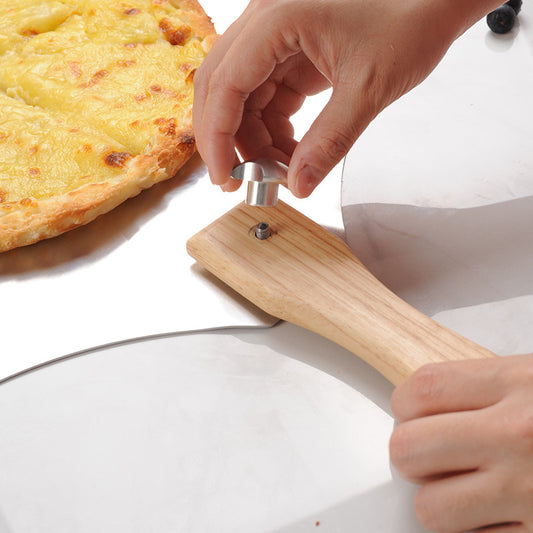CozyNest 12 inch removable wooden handle pizza shovel, aluminum shovel, screw pizza transfer shovel, baking folding aluminum pizza shovel