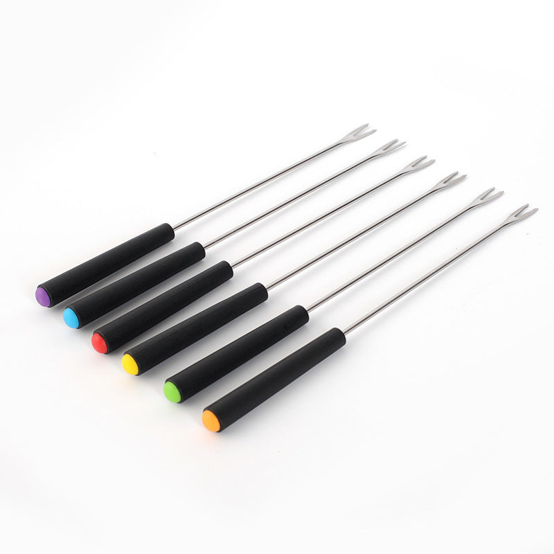 CozyNest Stainless steel cake chocolate cheese fruit fork 6-piece set