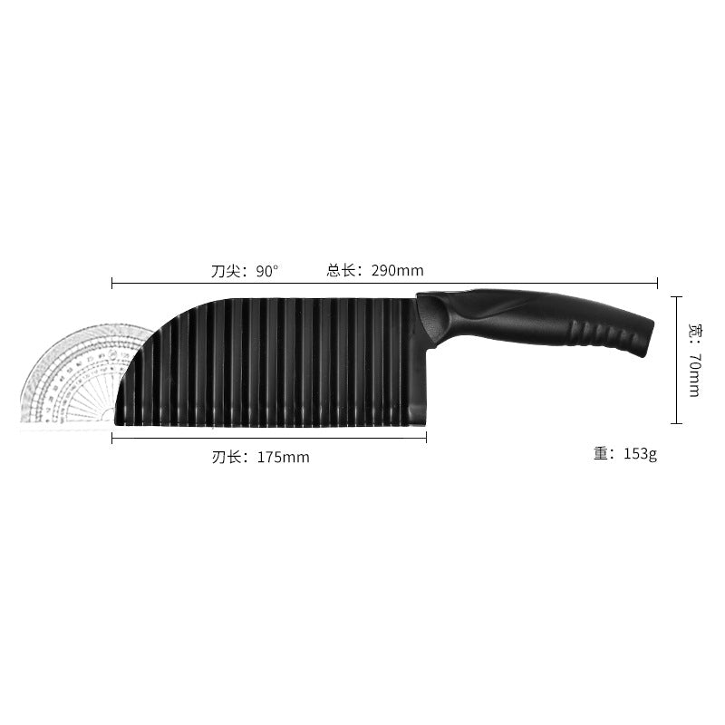 CozyNest Stainless steel wolf tooth potato knife potato chip knife wave knife potato cut, non-lacquered embossing knife potato corrugated knife