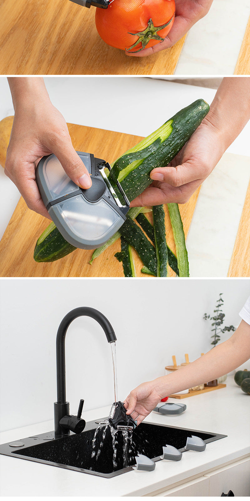 CozyNest Stainless steel multifunctional three-in-one paring knife