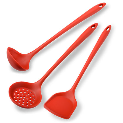 CozyNest silicone kitchenware integrated heat-resistant non-stick long  large colander spatula spoon