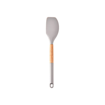CozyNest Wooden handle silicone kitchenware 11-piece set, heat-proof tail cover, handle cooking silicone spoon kitchenware set kitchen