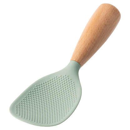 CozyNest Silicone Kitchen Utensils Set with Holder -  Wooden Handle Heat-Resistant Spatula, Ladle, Slotted Turner, Tongs & Spoon for Nonstick Cookware