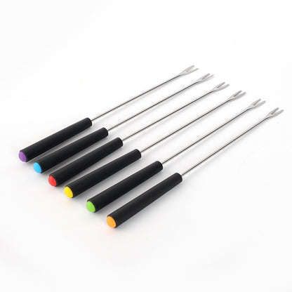 CozyNest Stainless steel cake chocolate cheese fruit fork 6-piece set