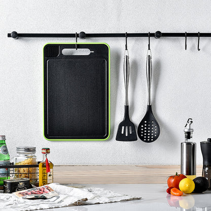 CozyNest Multifunctional garlic mash cutting board with knife sharpener, physical thawing aluminum alloy spray paint double-sided cutting board
