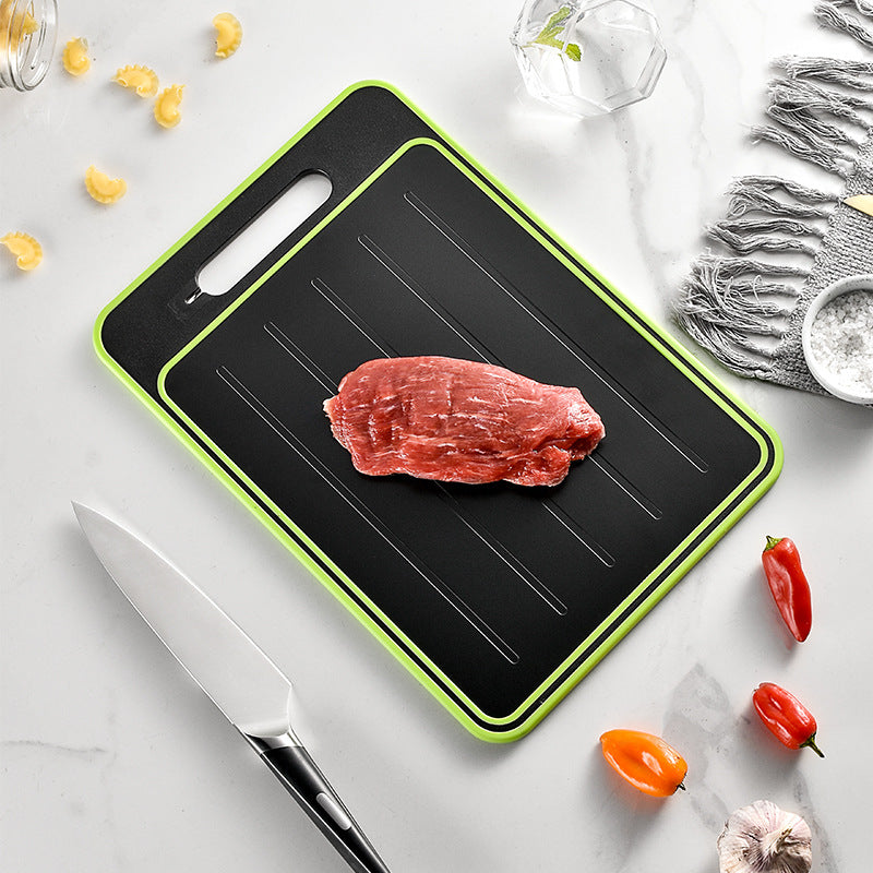 CozyNest Multifunctional garlic mash cutting board with knife sharpener, physical thawing aluminum alloy spray paint double-sided cutting board