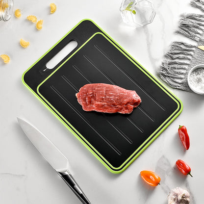 CozyNest Multifunctional garlic mash cutting board with knife sharpener, physical thawing aluminum alloy spray paint double-sided cutting board