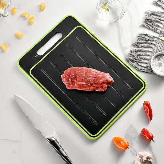 CozyNest Multifunctional garlic mash cutting board with knife sharpener, physical thawing aluminum alloy spray paint double-sided cutting board