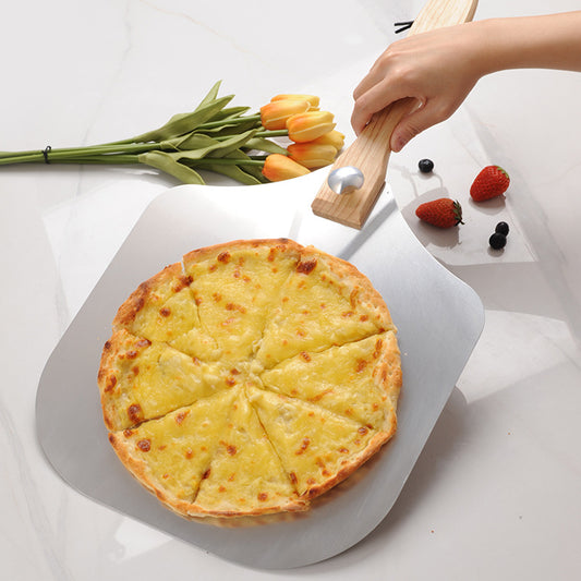 CozyNest 12 inch removable wooden handle pizza shovel, aluminum shovel, screw pizza transfer shovel, baking folding aluminum pizza shovel