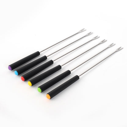 CozyNest Stainless steel cake chocolate cheese fruit fork 6-piece set