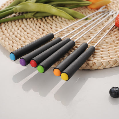 CozyNest Stainless steel cake chocolate cheese fruit fork 6-piece set