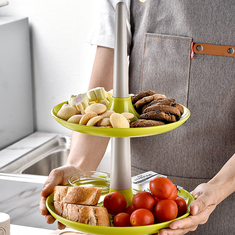 CozyNest Creative foldable plastic fruit dessert double ornament plate