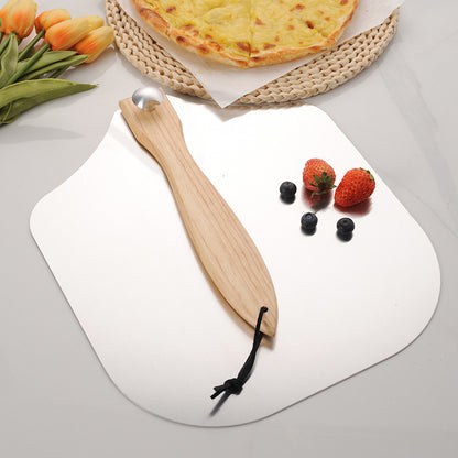 CozyNest 12 inch removable wooden handle pizza shovel, aluminum shovel, screw pizza transfer shovel, baking folding aluminum pizza shovel